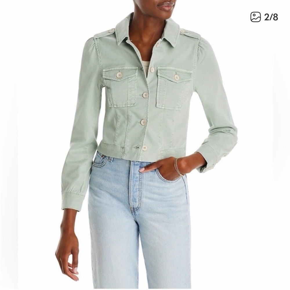 PAIGE Light Green Utility Jacket - Pacey Cropped jacket